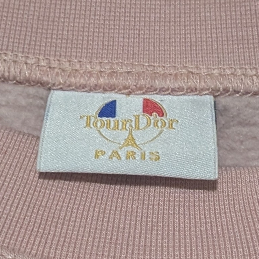 Paris Je T'aime' Pink Sweatshirt With White Embroidered Features - Picture 5 of 6